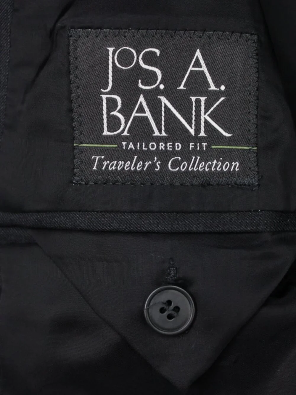 Jos A. Bank Blazer Mens 39 Regular Black 100% Wool 2 Button Double Vent Jacket